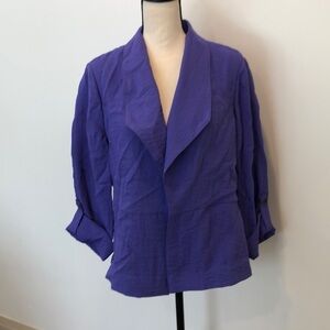 Chico  purple jacket size 2 collar linen look